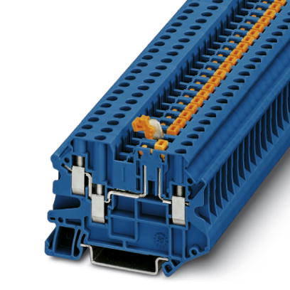 Phoenix Contact Knife Disconnect - Multi-Conductor Terminal Block; UT 4-TWIN-MT P/P BU; 20A; 300V; #26 - #10; Blue